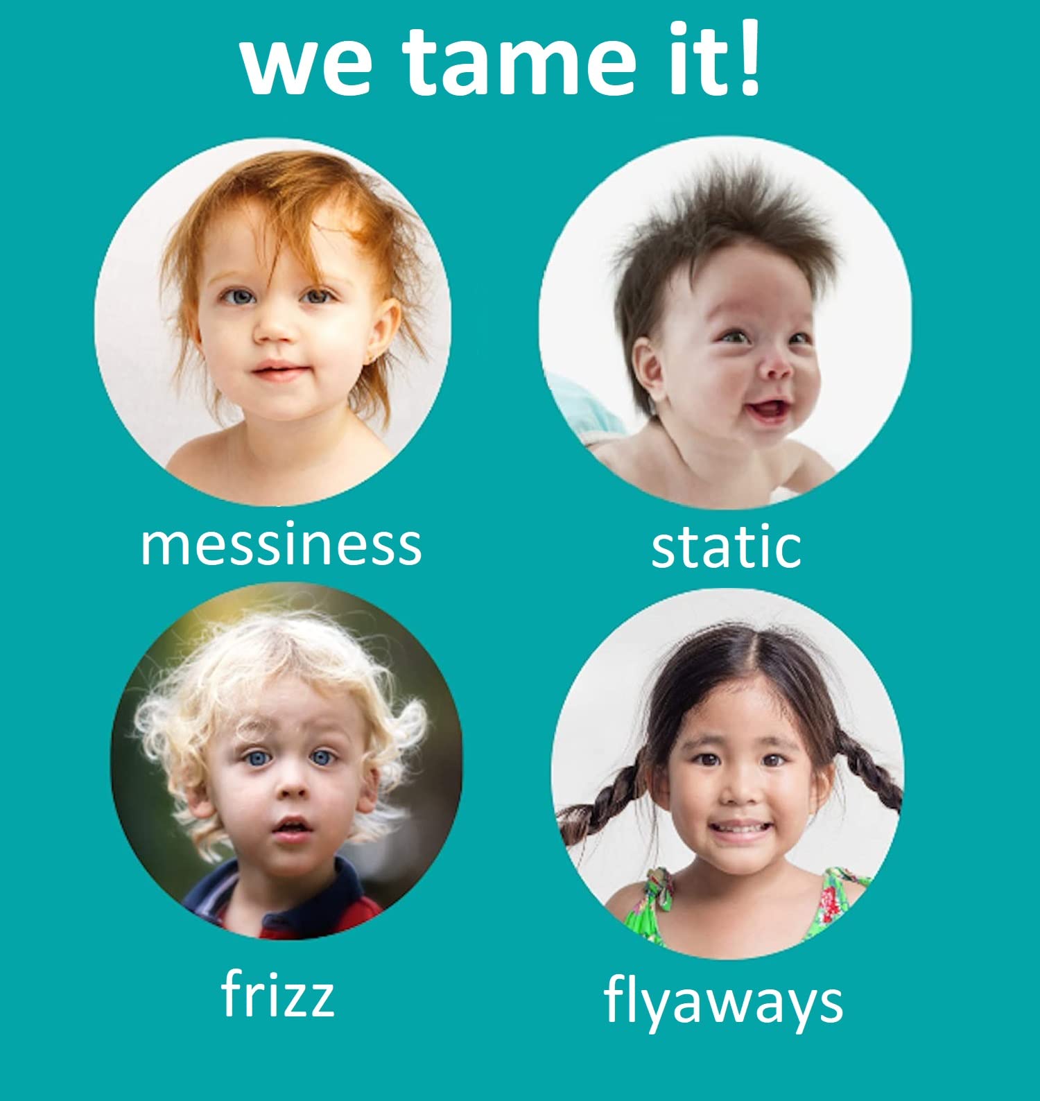 T is for Tame - All-Natural Hair Taming Cream for Kids, Frizz & Flyaway Control, Coconut Oil & Jojoba Leave-In, Safe for Babies