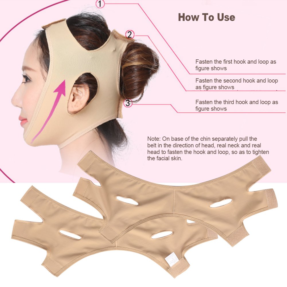Facial Lifting Slimming Belt, Face Cheek V Shape Lift Up Thin Mask Strap, Face Line Smooth Breathable Compression Double Chin Re