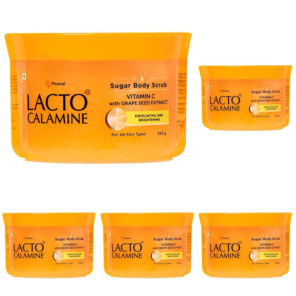 Lacto Calamine Vitamin C Sugar Body Scrub | 200 G | Gentle Body Exfoliator | Body Scrub For Healthy & Glowing Clear Skin | Vitam