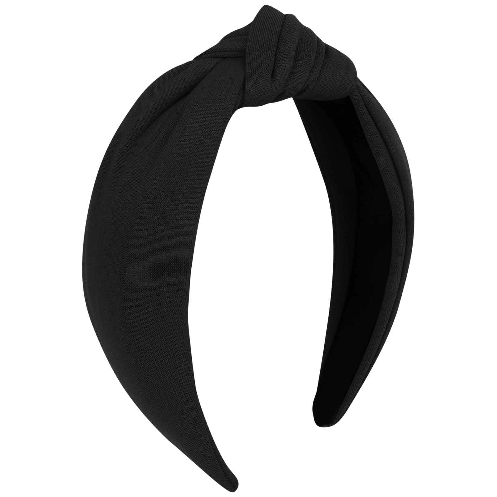 Ondder Black Top Knot Headbands - Cloth Wide Knotted Non-Slip Fashion Headbands for Women, Girls' Hair