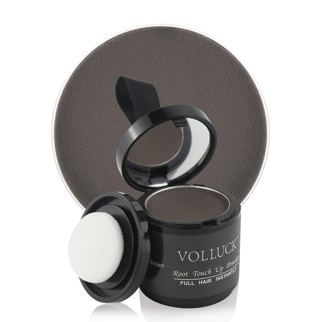 Volluck Hair Powder 0.35 Ounce - Hairline Touch Up, Gray Hair Cover, Bald Spots And Eyebrow Concealer For Women And Men, Dark-Br
