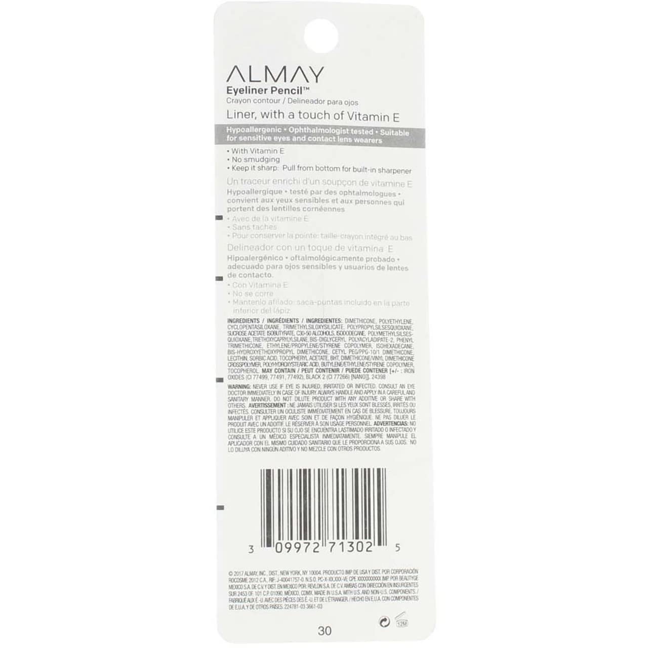 Almay Eyeliner Pencil, Brown [207], 0.01 Oz ( Pack Of 5)