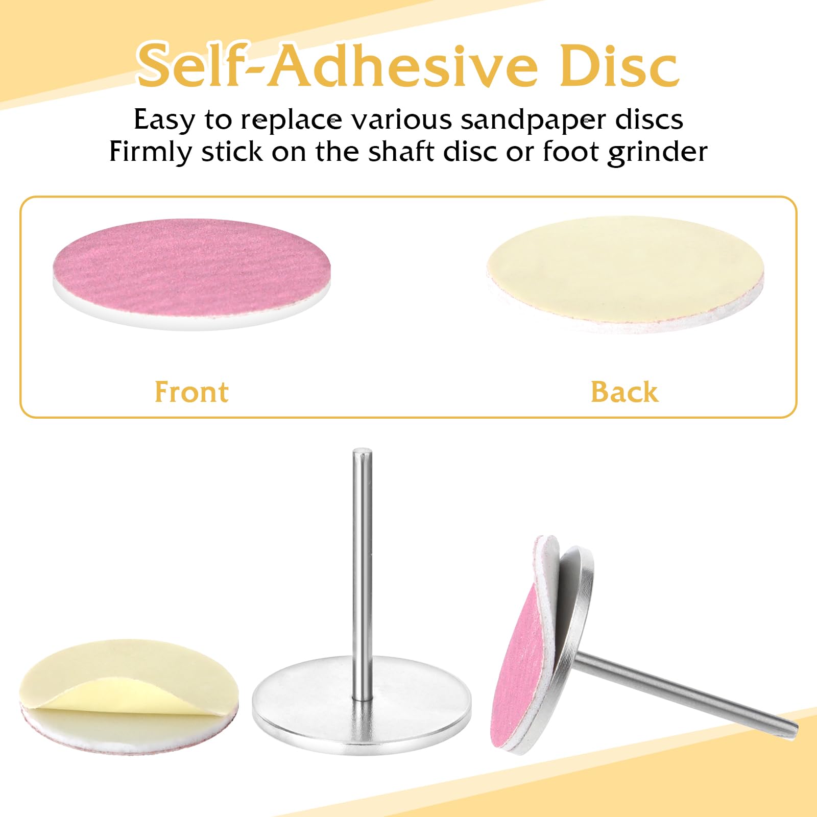 60Pcs Sanding Paper Discs with Metal Nail Drill Bit 25mm,Sanding Disc Nail Drill Bits Replacement,Pedicure Drill for Remover Dea