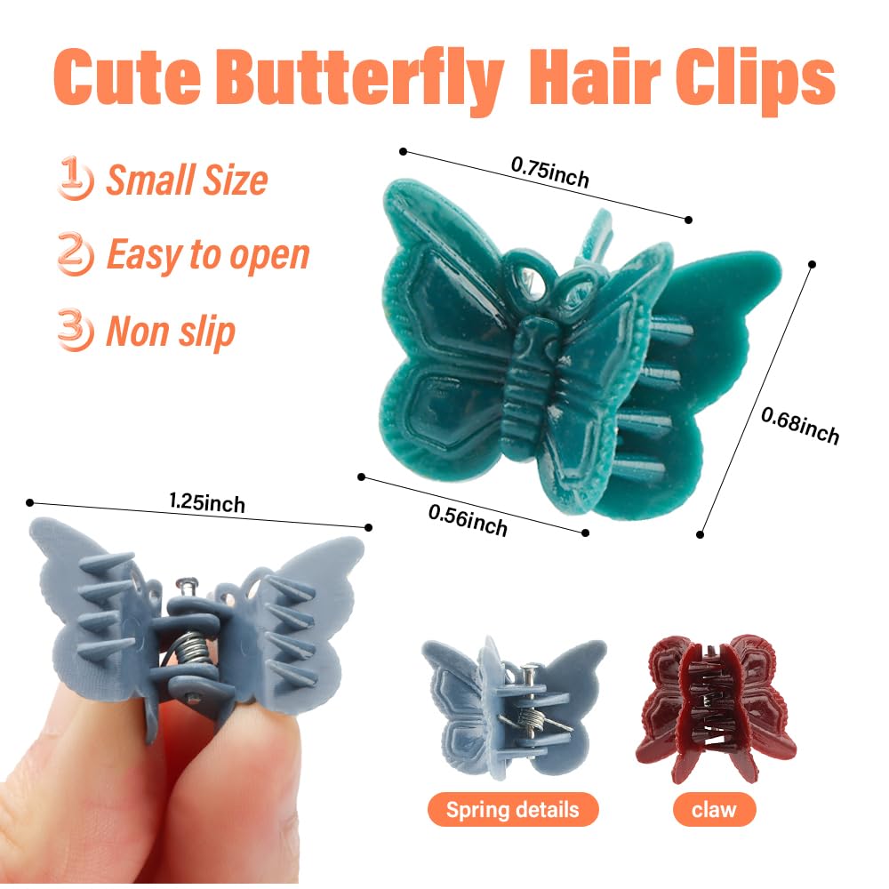 Ahoney 60PCS Mini Butterfly Hair Clips for Hair with Box Glitter 90s Y2k Hair Accessories for Girls Women 07