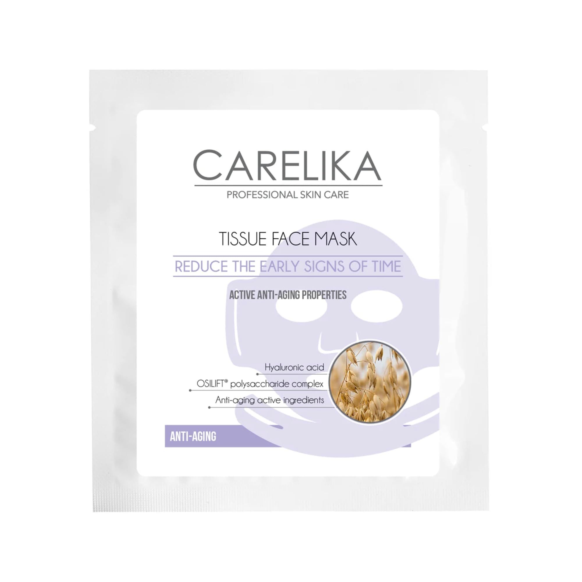 CARELIKA AntiAging Tissue Face Mask  Single Sheet Mask Hydration & PlantBased Firming Extracts  Moisturizing & WrinkleReduc