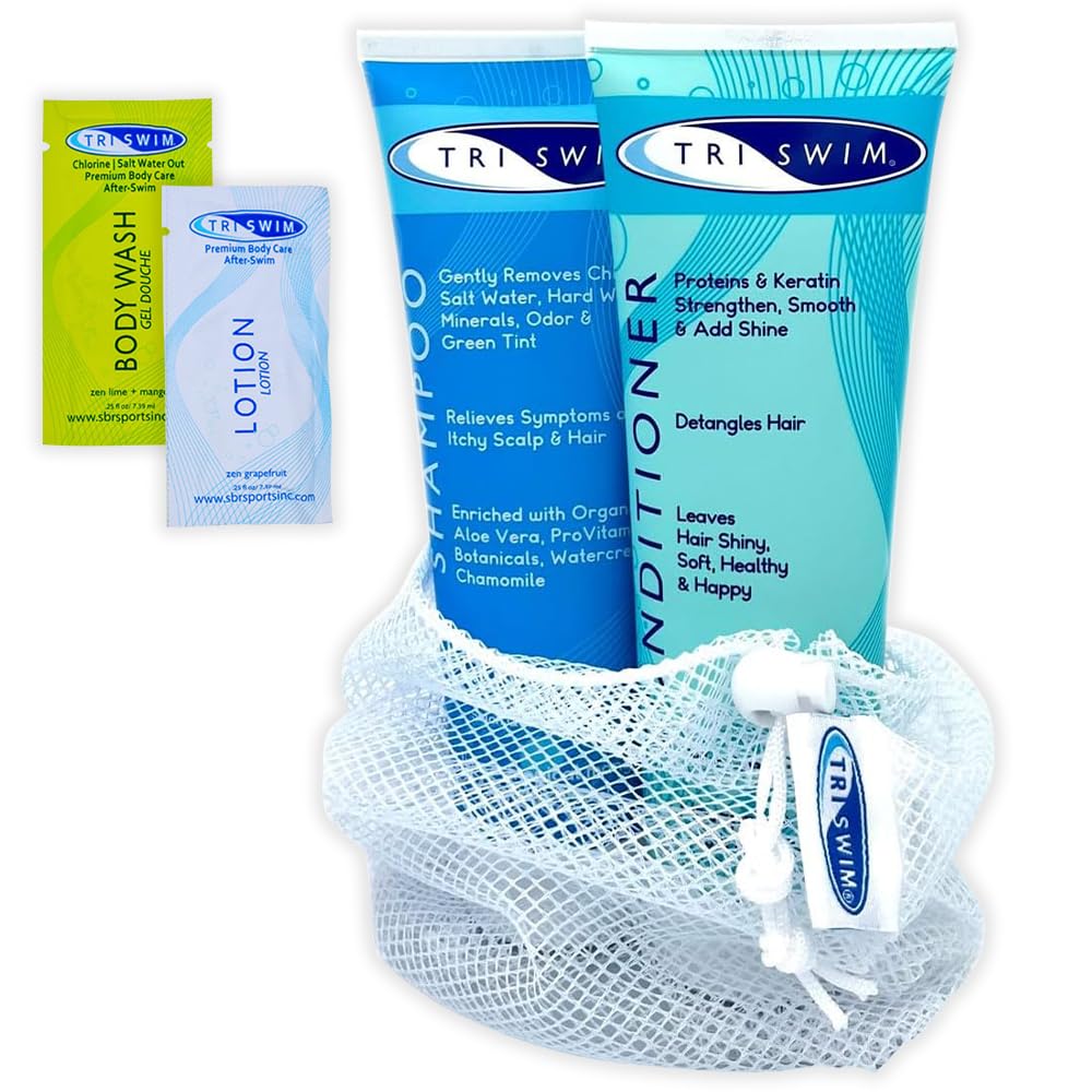 TRISWIM Hair Care Gift Set | Chlorine Shampoo and Conditioner for Swimmers, 8.5 fl oz | Paraben-Free with Aloe Vera and Chamomil
