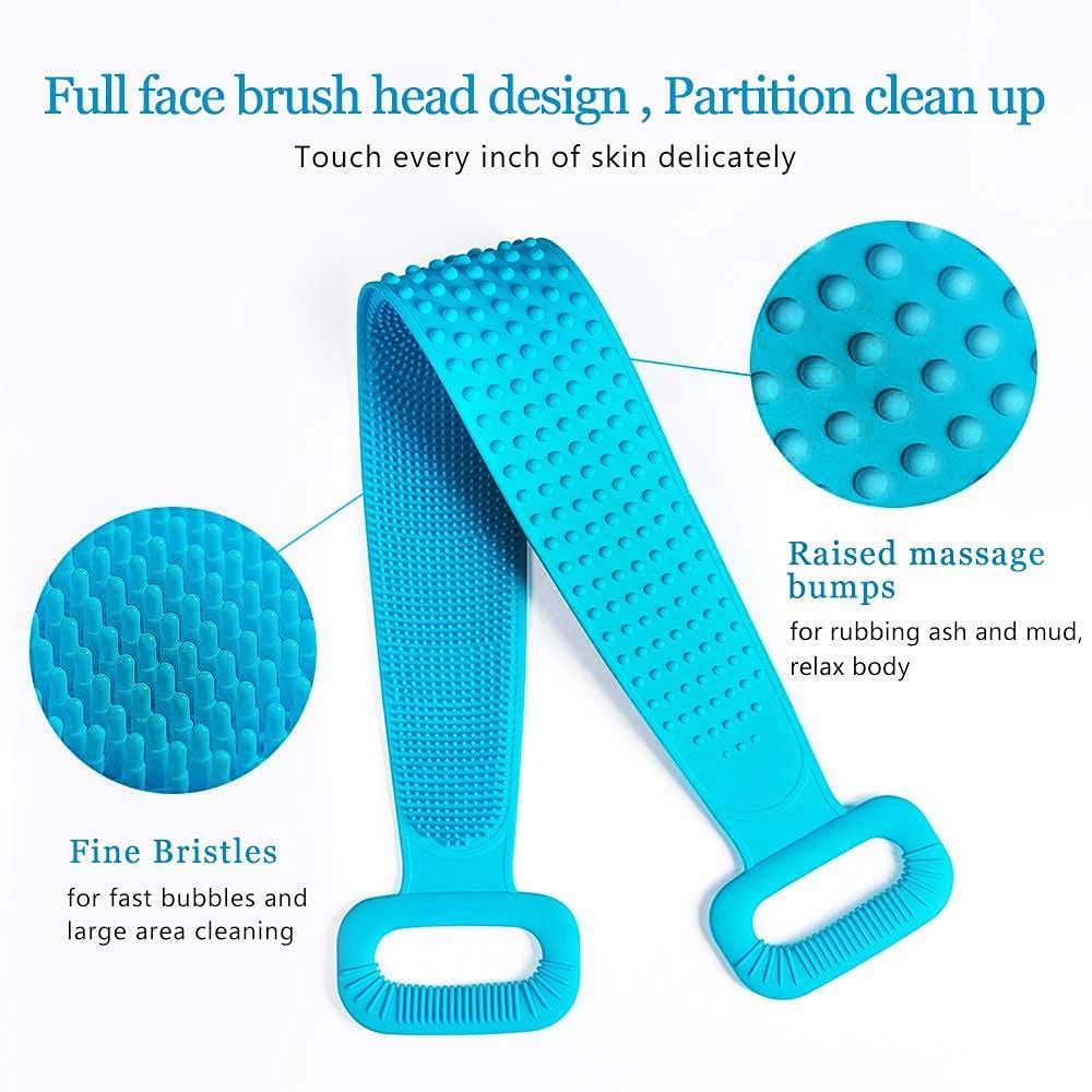 Inmorven Exfoliating Back Scrubber For Shower With Handles, 30 Inch Double-Sided Back Exfoliator Body Scrub Towel, Exfoliating W