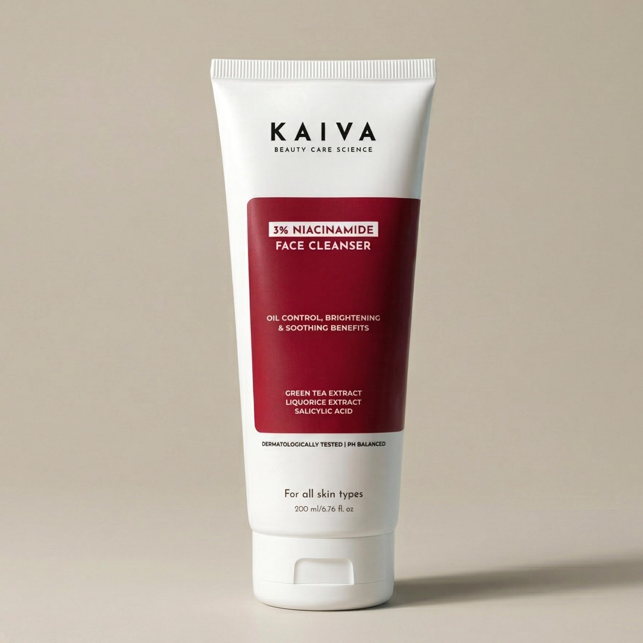 Kaiva 3% Niacinamide Cleanser For Oily Skin  Gentle Facewash For Oily Skin, Acne, And Pores  Daily Cleanser With Vitamin B3  