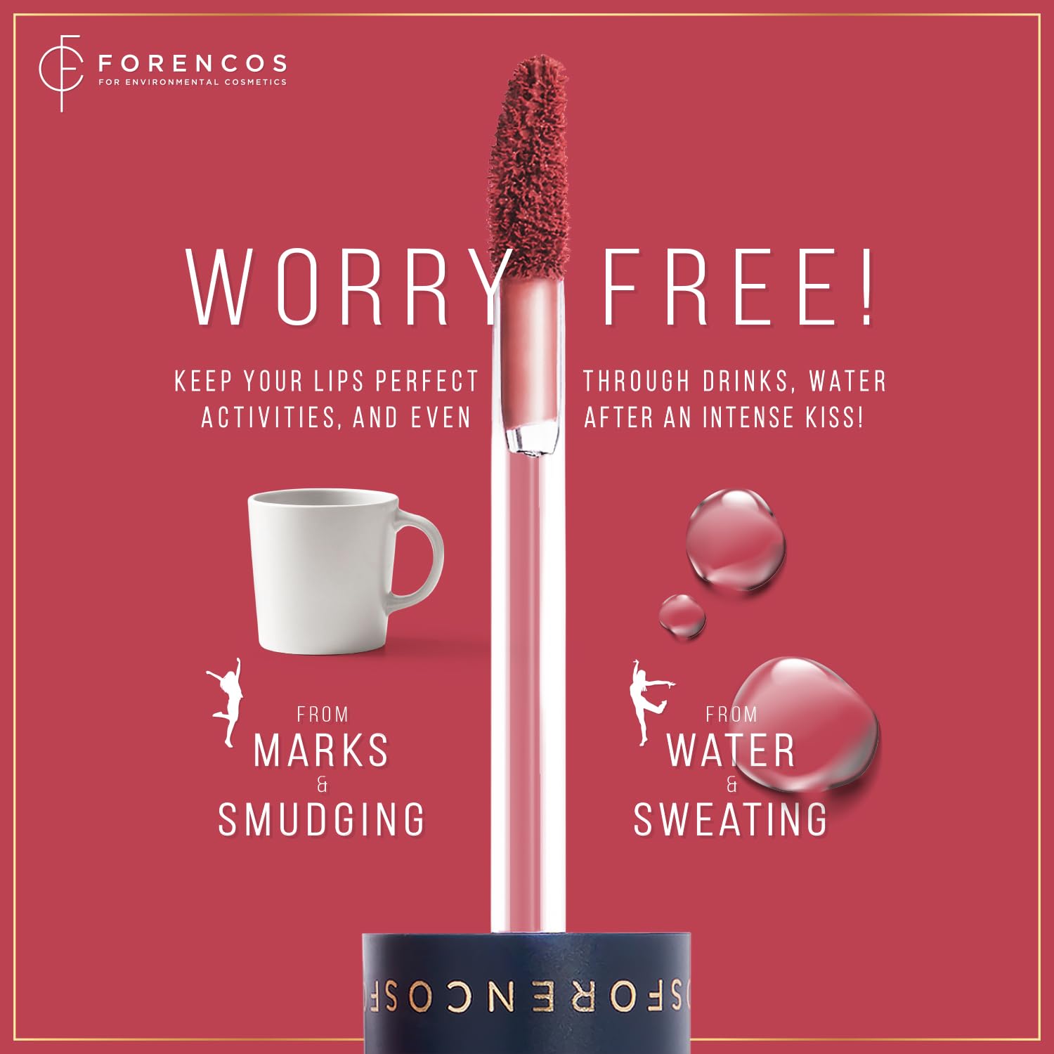 Forencos Tattoo Clair Velvet Lip Stain/Tint, Korean Long-Lasting, High Pigment, Weightless, Waterproof (20 Zinnia)