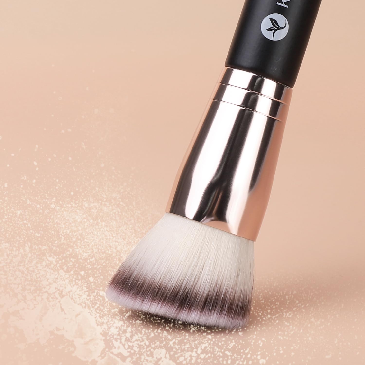 Kingmas Foundation Makeup Brushes, 2Pcs Premium Double-Ended Makeup Brush (Flat/Angled/Angled Round/Tapered Top) For Buffing Liq