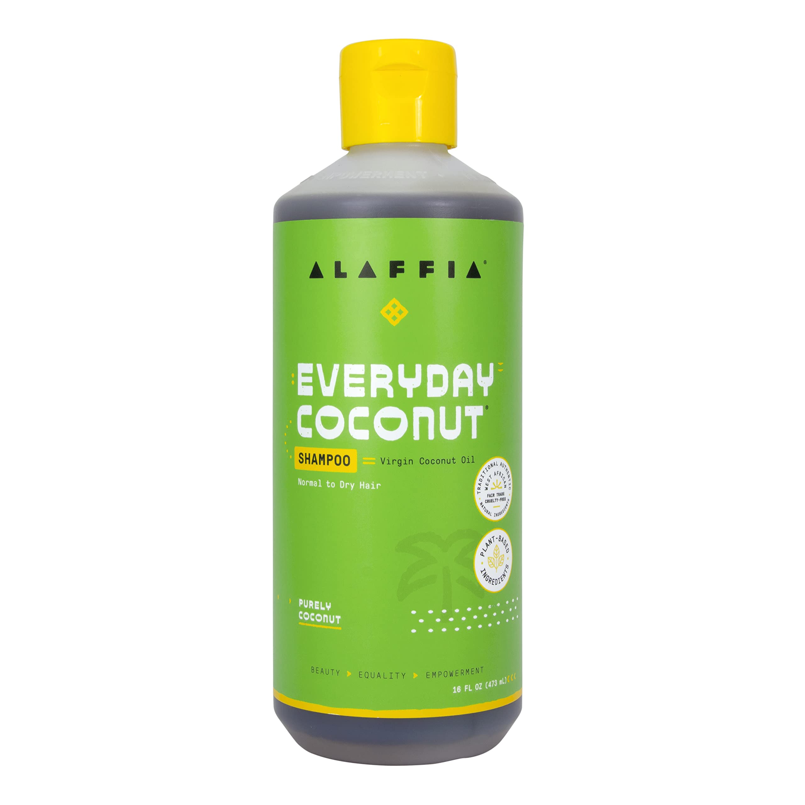 Alaffia Hair Care, Everyday Coconut Shampoo, Gentle & Hydrating Daily Cleansing, Wavy & Curly Hair Products, Vitamin E, Virgin C