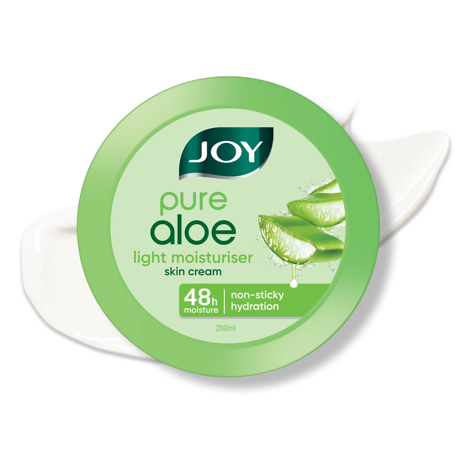 Joy Pure Aloe Light Moisturiser Skin Cream For Face, Hands & Body, With Aloe Vera, 48H Moisture & NonSticky Cooling Summer Hydr