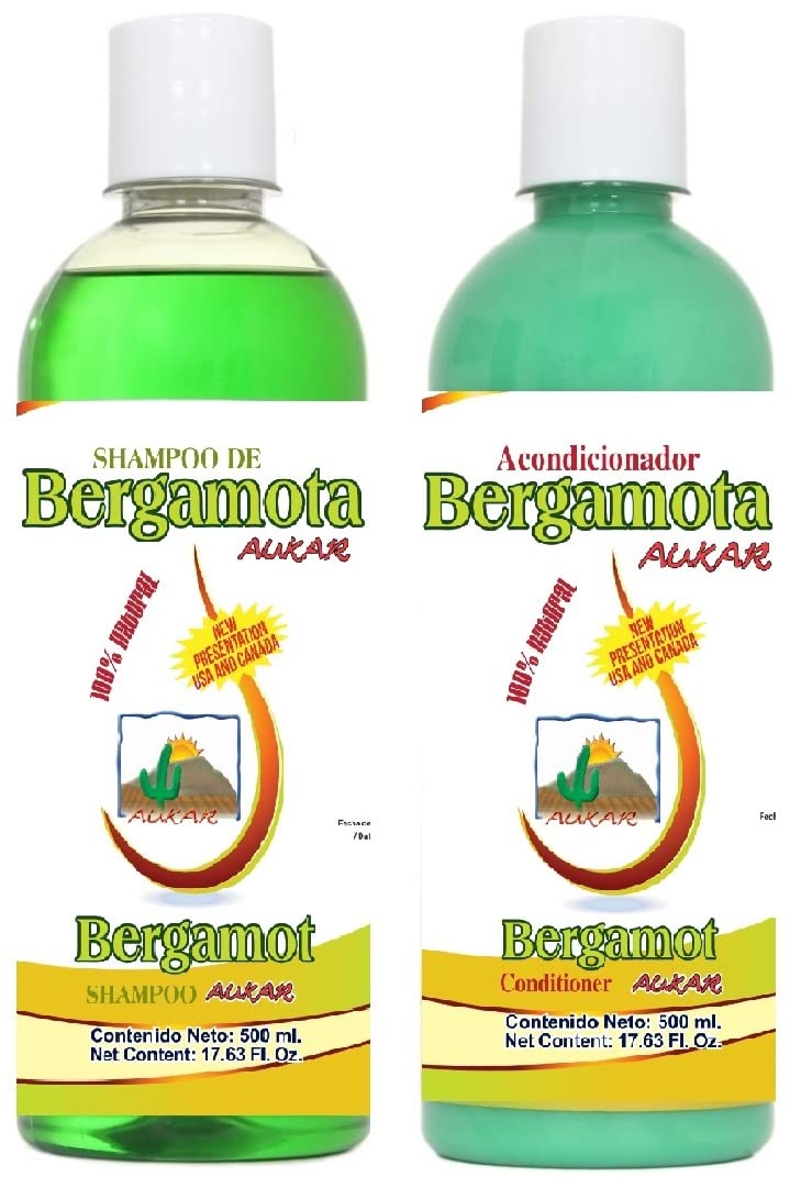 Bergamot Shampoo and Bergamot Conditioner ( SET ) 500 ml ea. 100% Natural, Hair Regrowth & No more Dryness. Volume, Thickness an