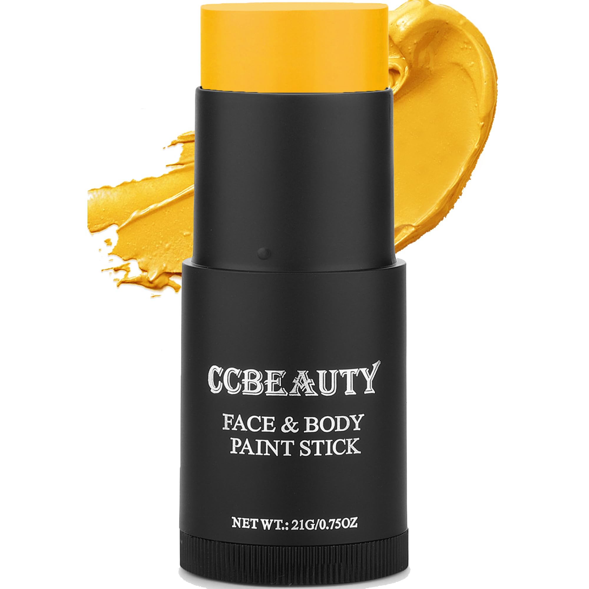 CCBeauty Yellow Face Body Paint Stick, Oil Foundation Makeup, Yellow Eye Black Sticks for Sports, Hypoallergenic Face Painting K