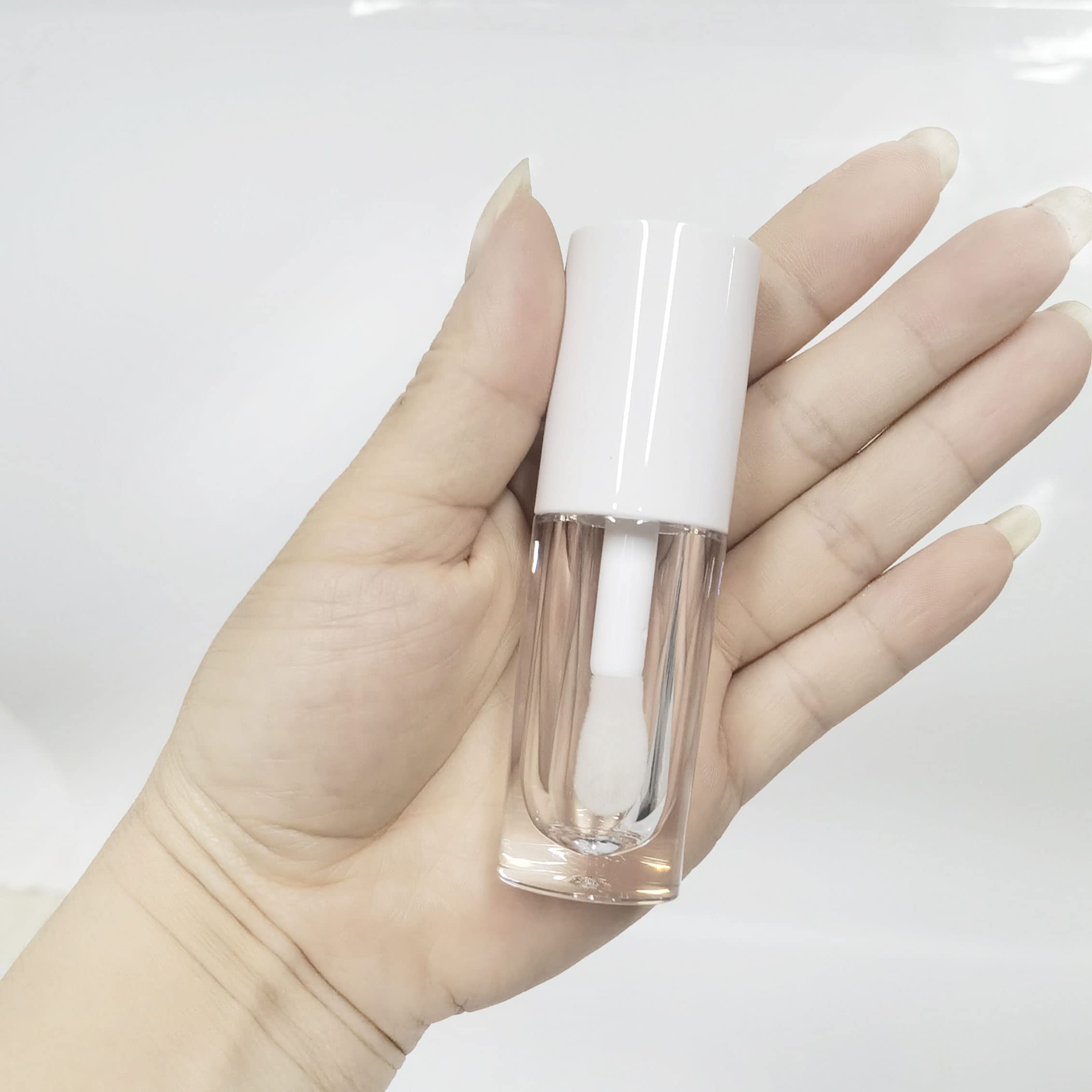 Cosidea 50Pcs Empty White 6Ml Big Doe Foot Wand Lip Gloss Tubes Round Chunky Lipgloss Tubes Containers Wholesale With Thick Larg