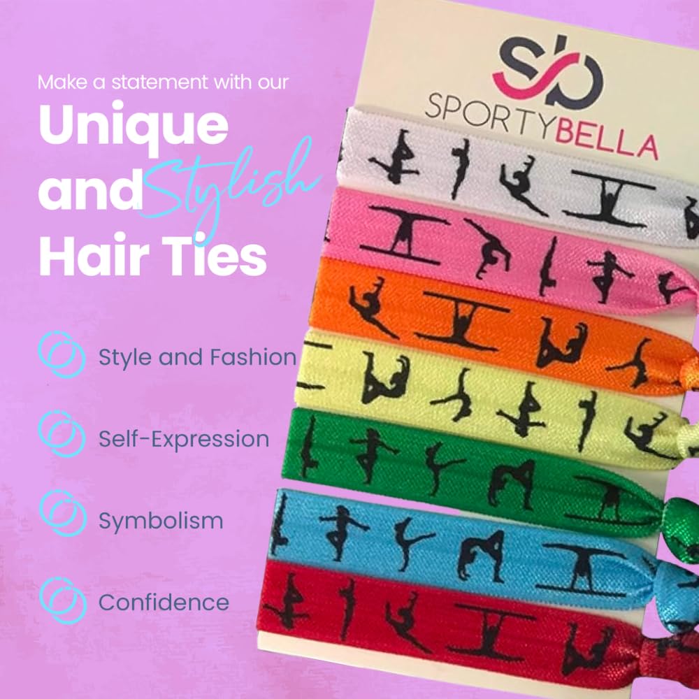 Gymnastics Hair Ties- Girls Gymnastics Hair Accessories- Gymnastics Elastics - Gift For Gymnast