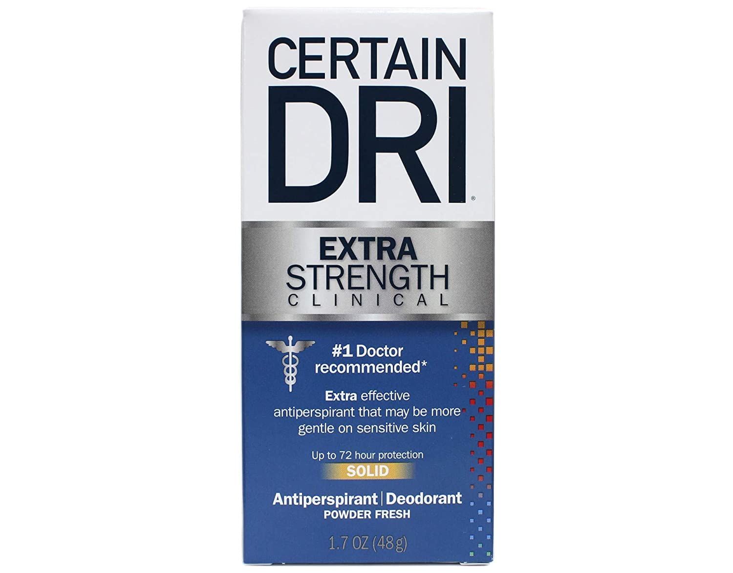 Certain Dri Extra Strength Clinical Solid Antiperspirant 1.7 oz  Pack of 5
