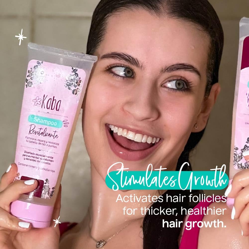D'Luchi Kaba Revitalizing Shampoo with Red Onion & Rosemary for Thicker, Fuller, Stronger and Healthier Hair, Free of Sulfates,