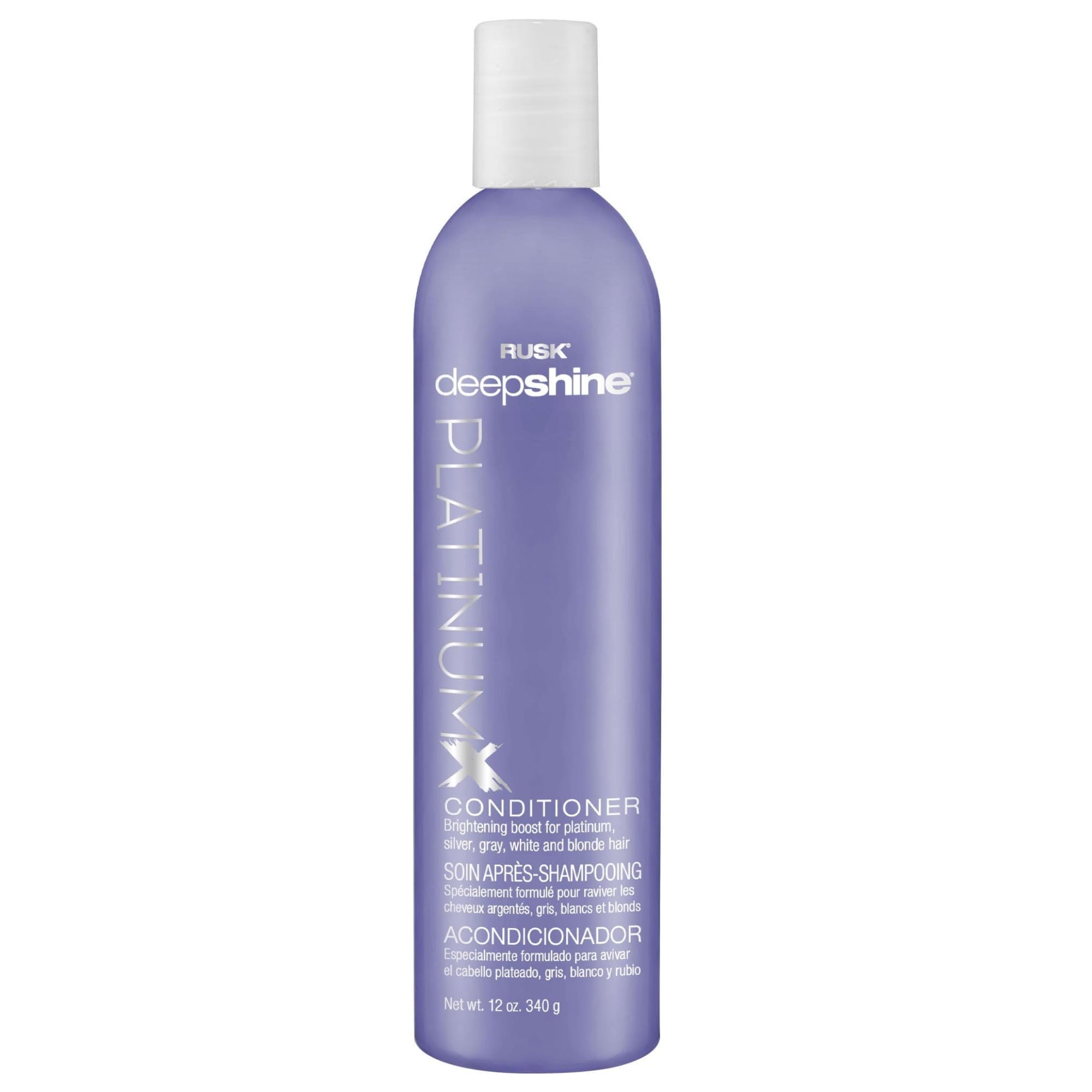Rusk Rusk Deepshine Platinum Conditioner, 12 Oz, Gentle Conditioner Eliminates Brassiness, Brightening Boost For Platinum, Silve