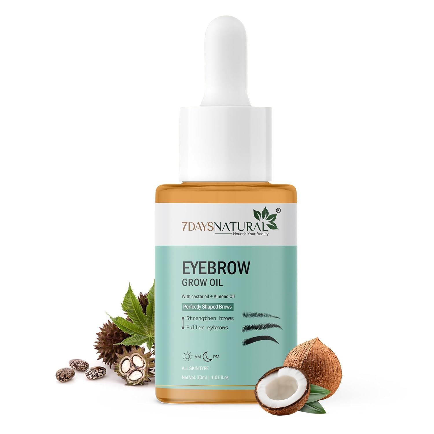7Daysnatural Eyelash & Eyebrow Serum With Castor Oil, Onion Oil & Vitamin E For Lash & Brow Care  30 Ml