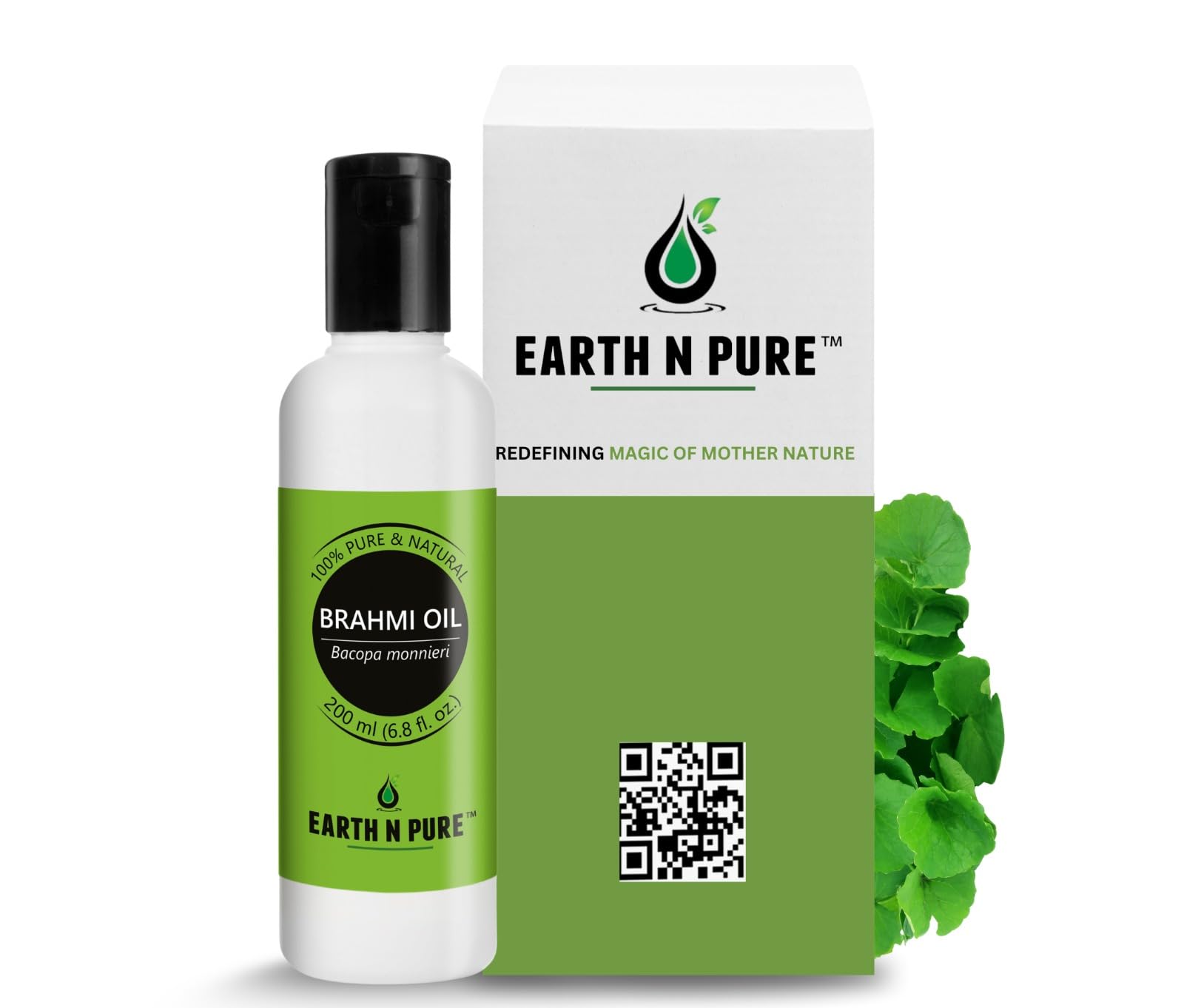 Earth N Pure Brahmi Oil For Hair, Cold Pressed, Natural And Therapeutic Grade - 200 Ml