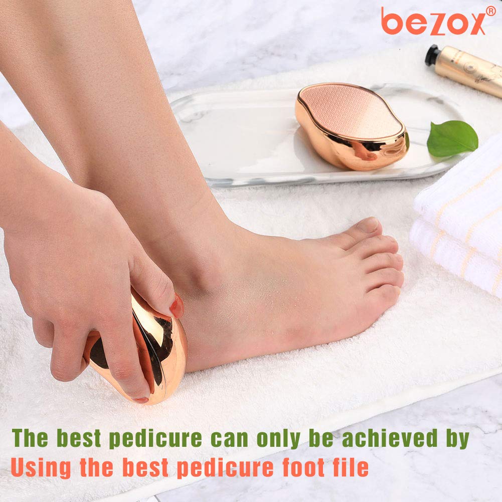 BEZOX glass Foot File callus Remover, crystal Pedicure Foot Scrubber for Travel Use, Portable Handheld Sized Foot Scraper for cr