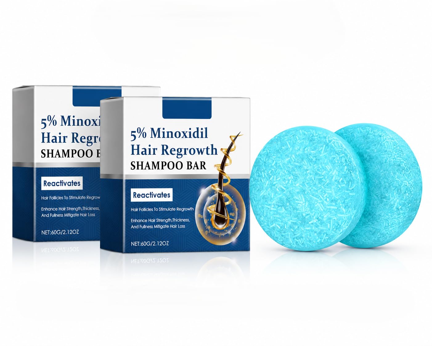 Viareline 5% Minoxidil Hair Regrowth Shampoo Bar 60g