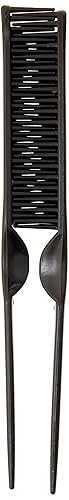 CocoBlack Naturals 3 Row Styling Comb - Detangling & Defining Curls, Small, Black, Plastic, Model CB5350