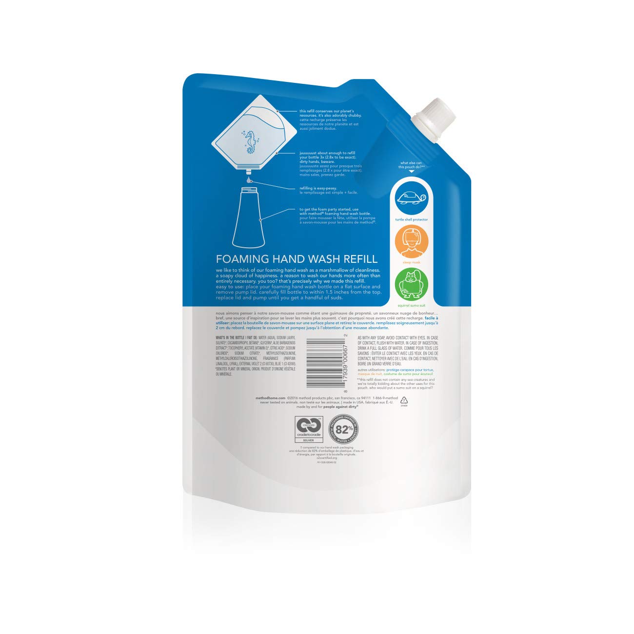 Method Gel Hand Wash Refill Pouch, Sea Mineral, 34 Fl Oz
