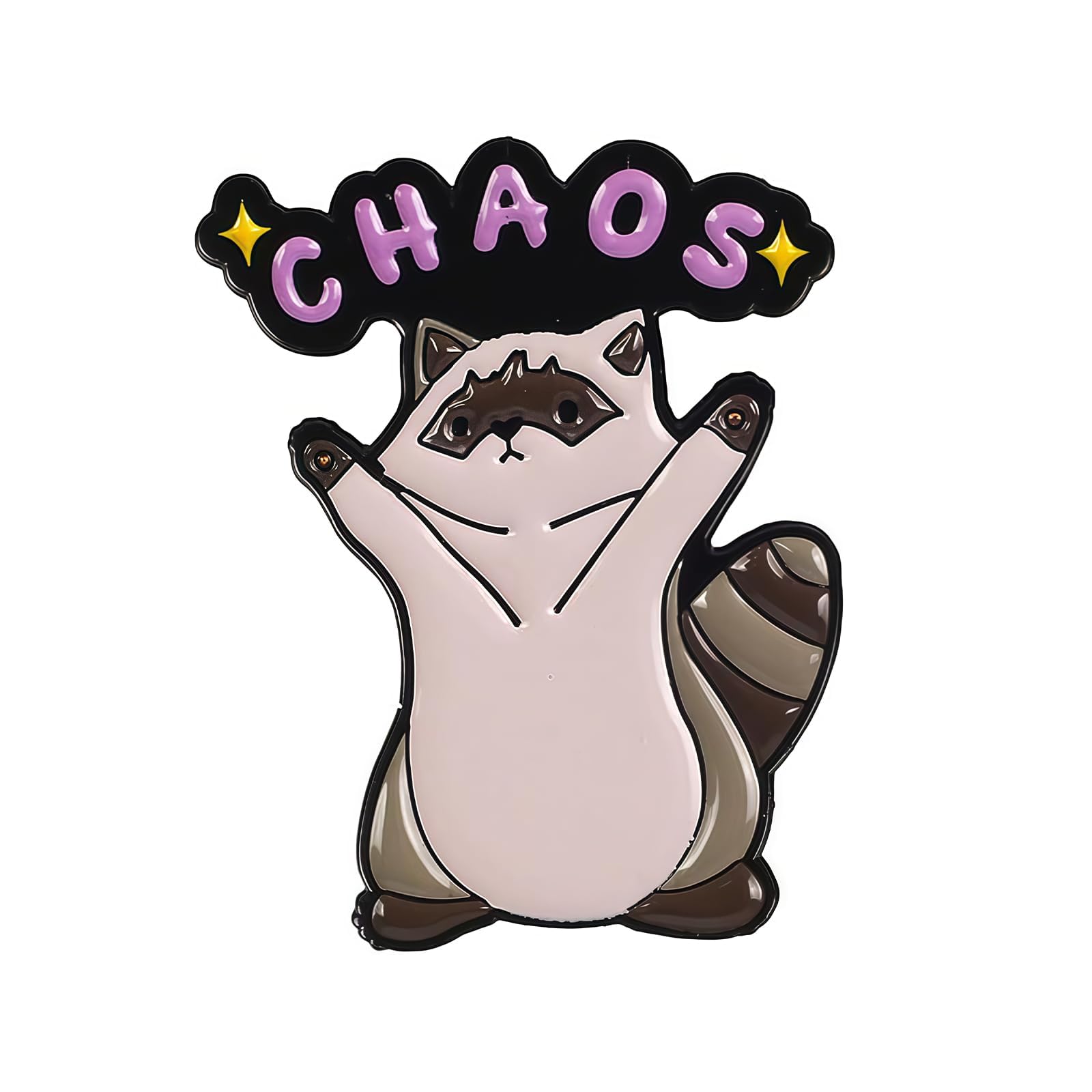 Enamel Pins, Badges For Bags, Cute Raccoon Vintage Brooches For Women, Funny Chaos Panda Brooch, Cute Brooches Gift For Animal E