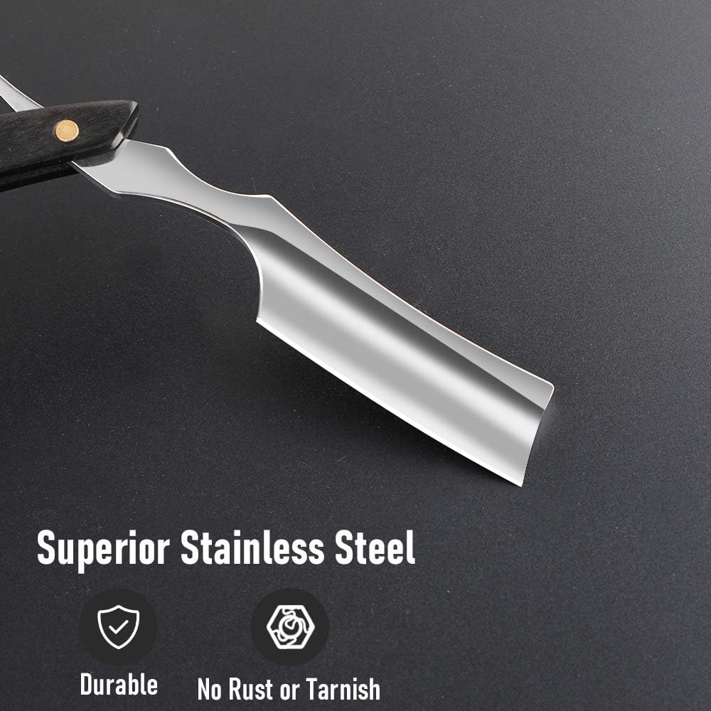 Professional Straight Edge Barber Razor,Straight Razors For Men, Premium Stainless Steel Shaver Razor With Shaving Strop For Men