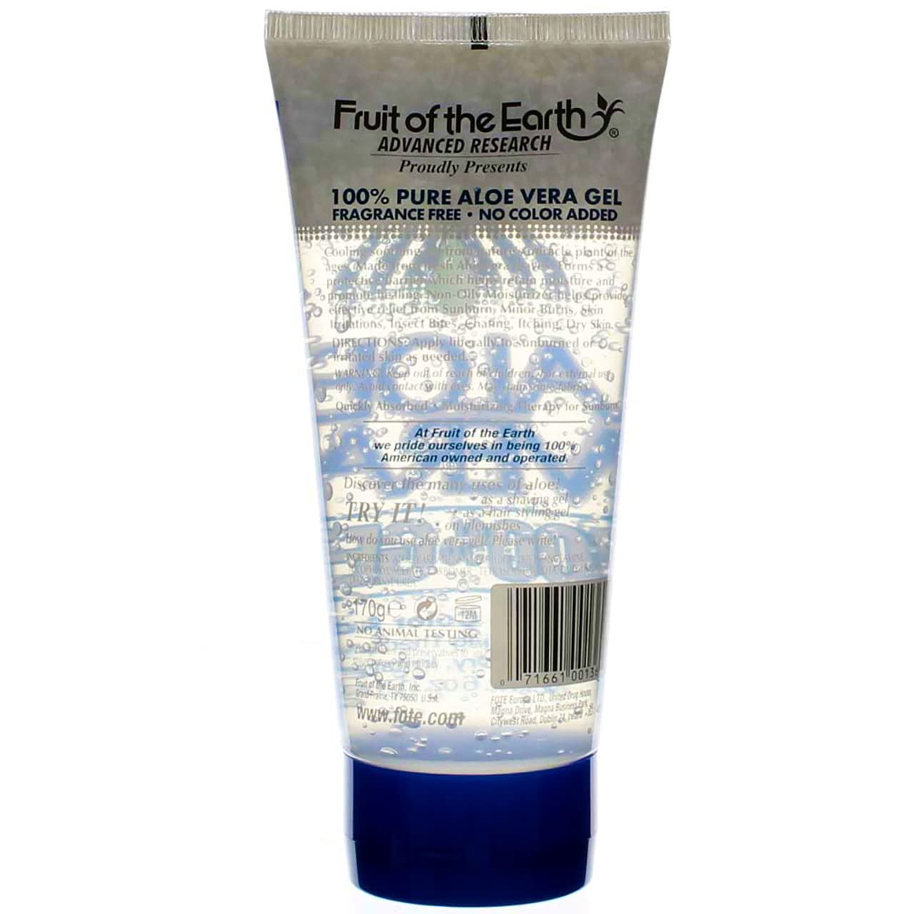 Fruit Of The Earth Aloe Vera 100% Gel - 6 Oz