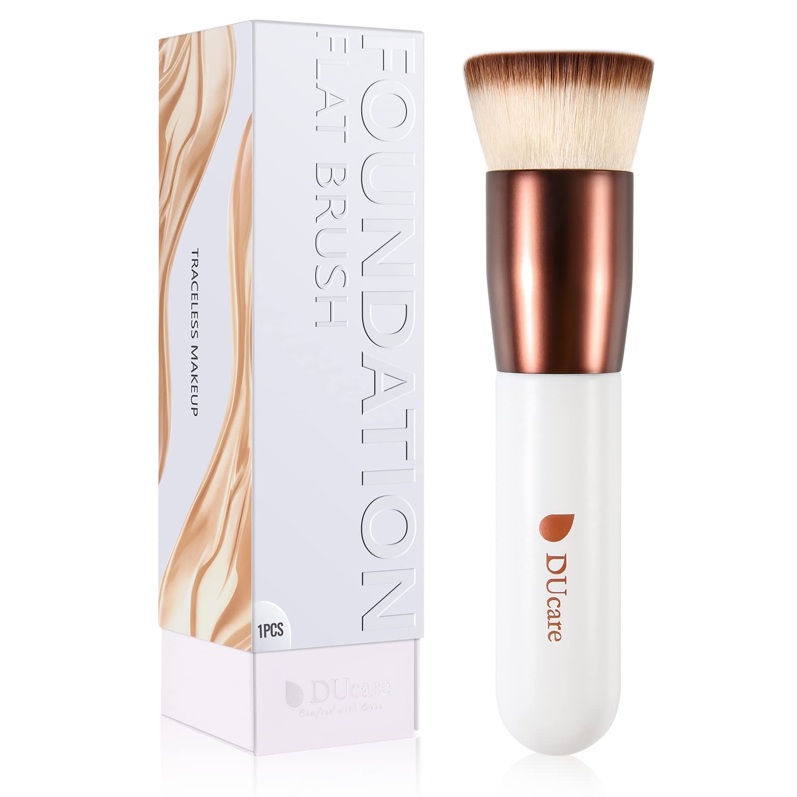 DUcare Foundation Brush Flat Top Kabuki Self Tanner Brush Synthetic Professional Makeup Brush Liquid Blending Mineral Powder Buf