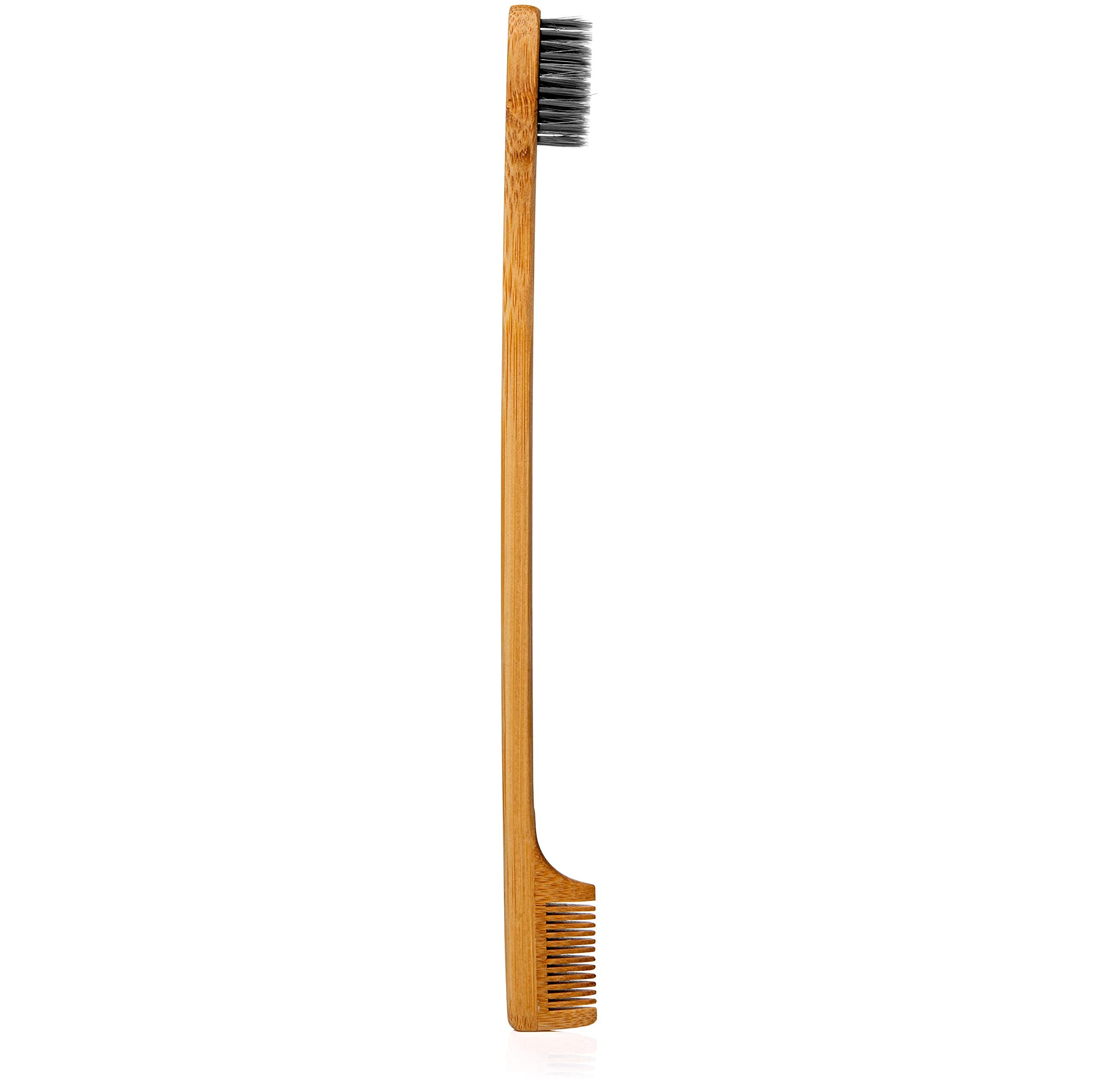 Grannaturals Edges Brush And Comb For Edge Control - Sturdy Bamboo Handle - Styling & Gentle Care Tools - Edge Fixer For Baby Ha