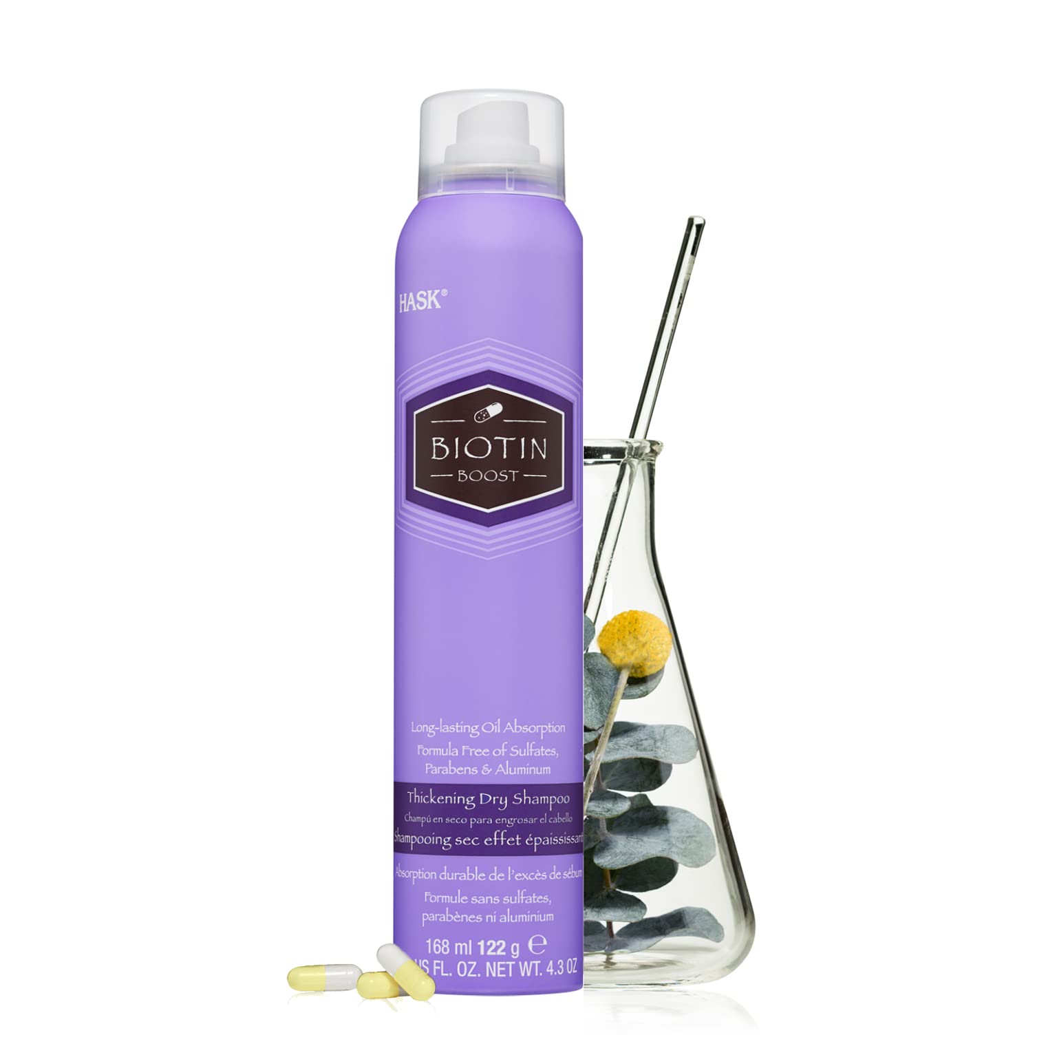 HASK Biotin Thickening Dry Shampoo Kits for all hair types, aluminum free, no sulfates, parabens, phthalates, gluten or artifici