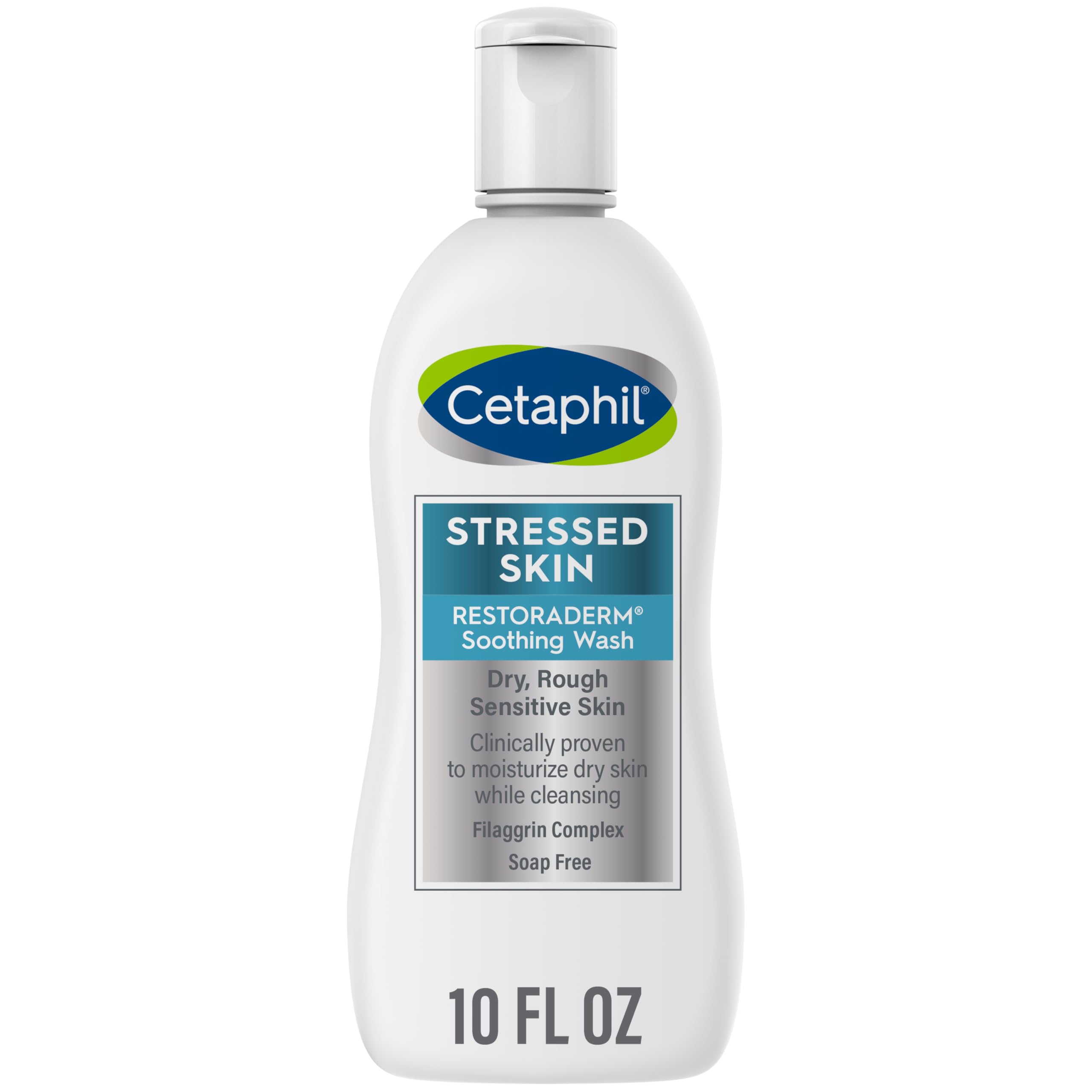 Cetaphil Restoraderm Soothing Wash, 10 Fl Oz, Soothes Dry, Stressed Skin, Hypoallergenic, Soap & Paraben Free, National Eczema A