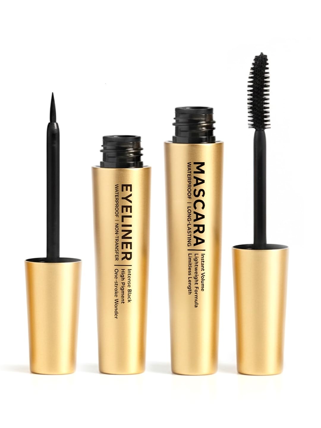 Teen Teen Bold Eyes Combo  Waterproof Liquid Eyeliner + Mascara Set, Intense Black, High Pigment, SmudgeProof, Long Lasting Ey