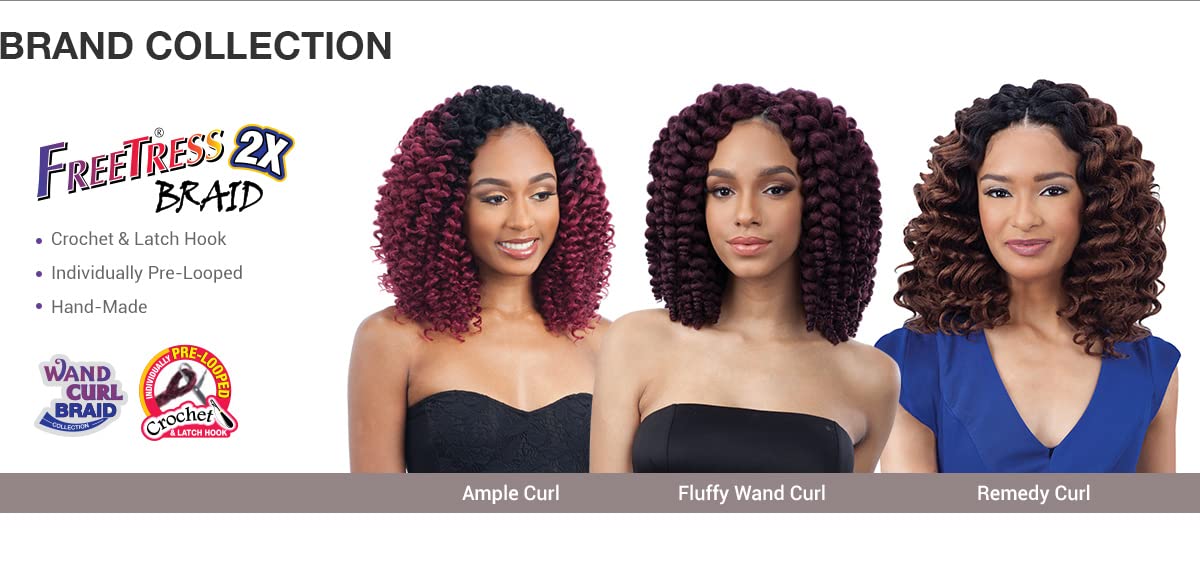 REMEDY CURL (4 Medium Brown) - Freetress 2X Wand Curl Crochet Braid Collection