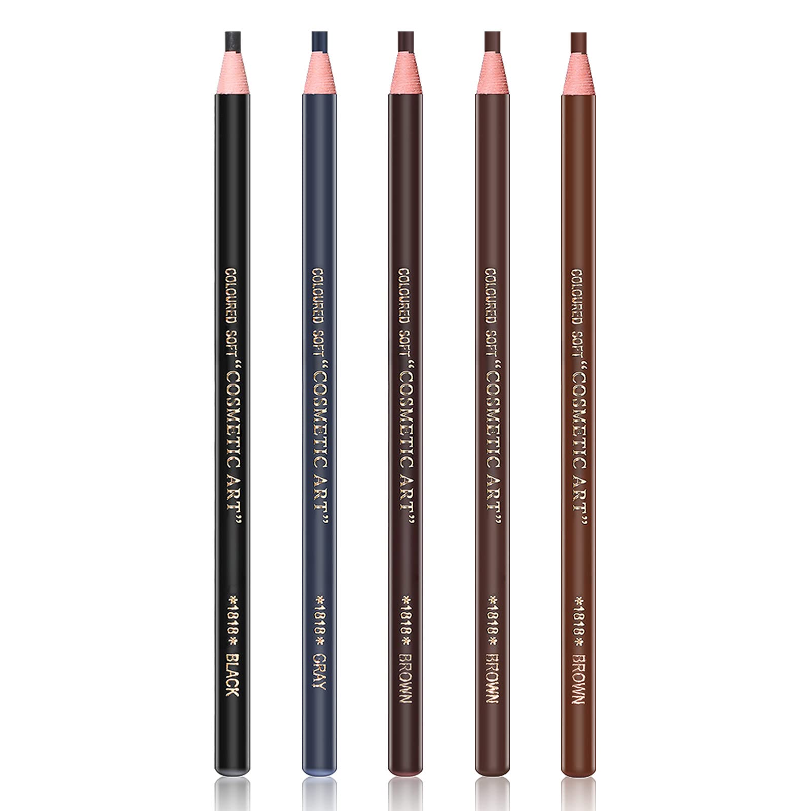5Pcs Microblading Pencil Waterproof Eyebrow Peel-Off Pencil Pull Cord Microblading Supplies Brow Lamination Pencil Set For Marki