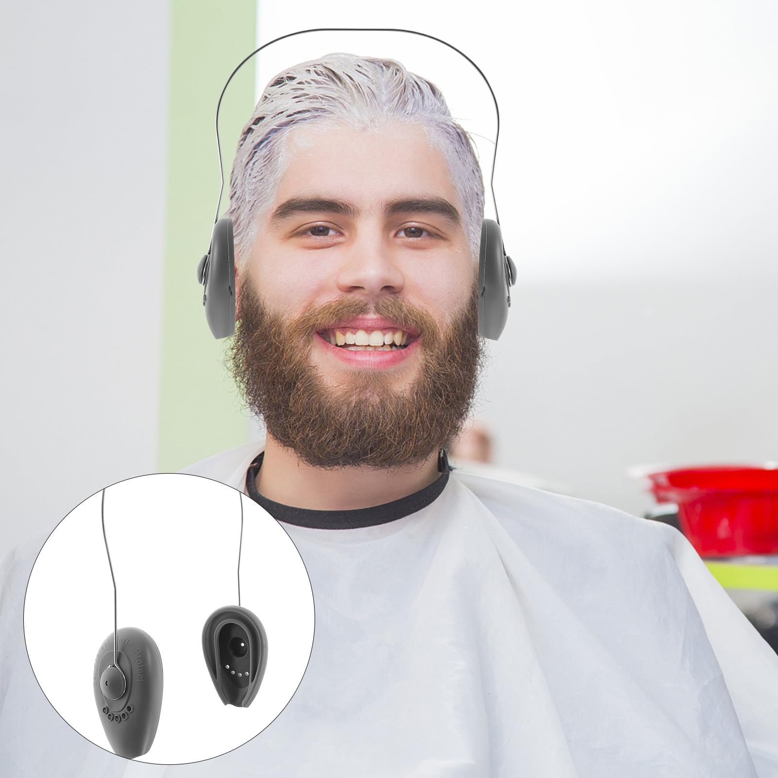 NOLITOY Waterproof Silicone Hairdressing Ear Covers, Reusable Silicone Ear Caps for Hairdressing Dye Coloring Protector Earmuff