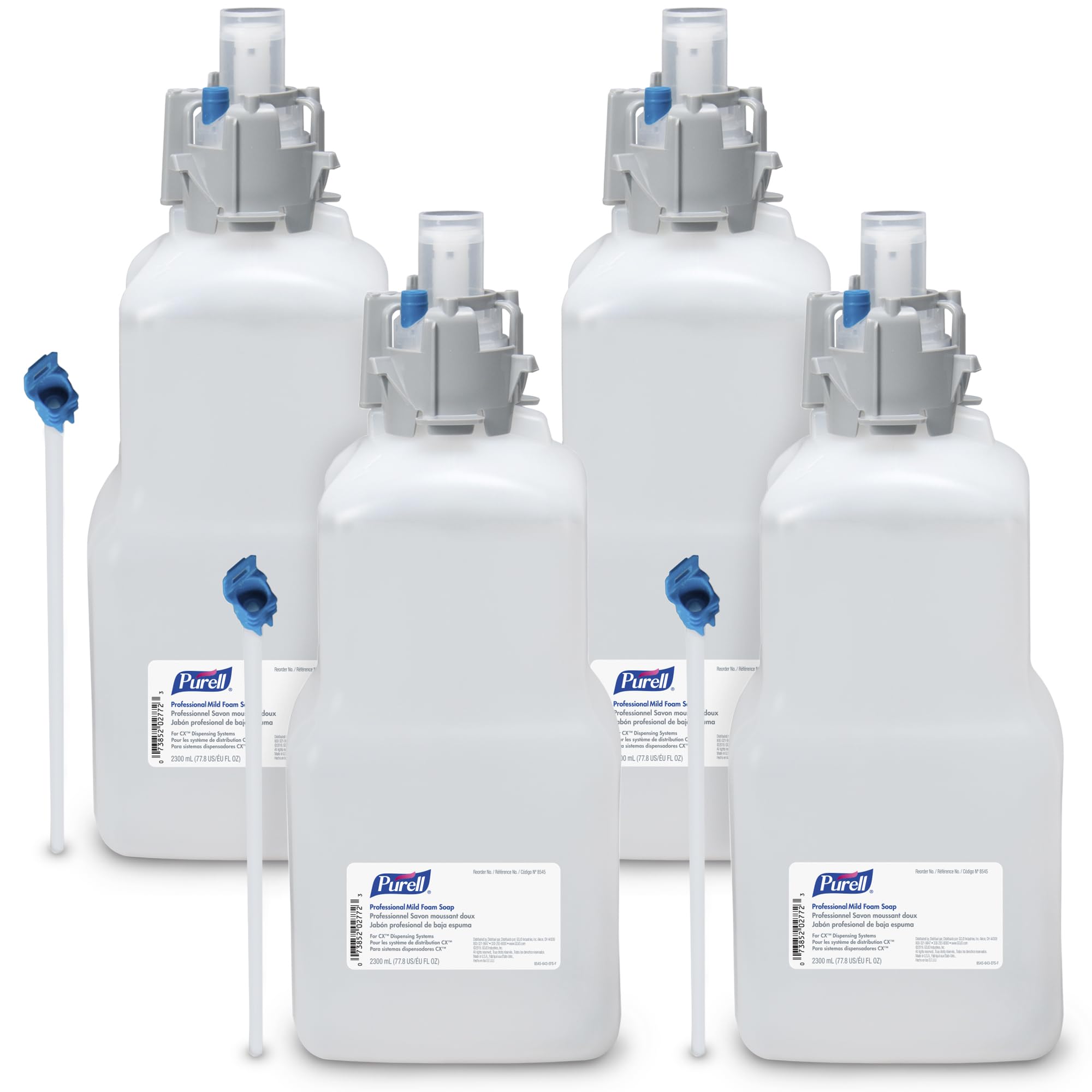 Purell Professional Mild Foam Hand Soap Refill Fragrance Free, 2300 mL Refill CXM/CXI/CXT Dispenser (Pack of 4)- 8545-04