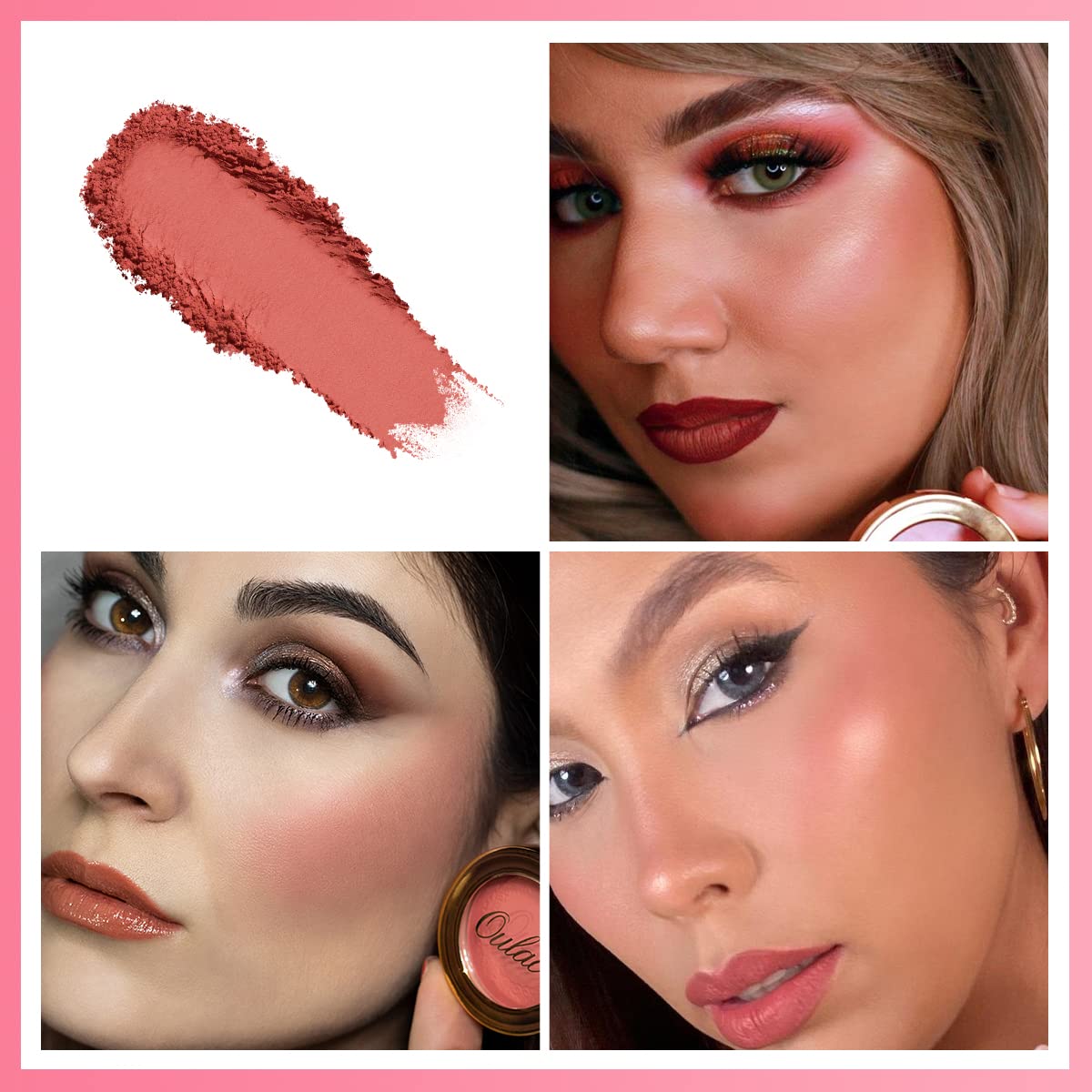 Oulac Matte Blush| Highly Pigmented Powder| Natural Matte Glow| Cruelty-Free Blush With Rose Oil| 08 The Miracle 4.8G