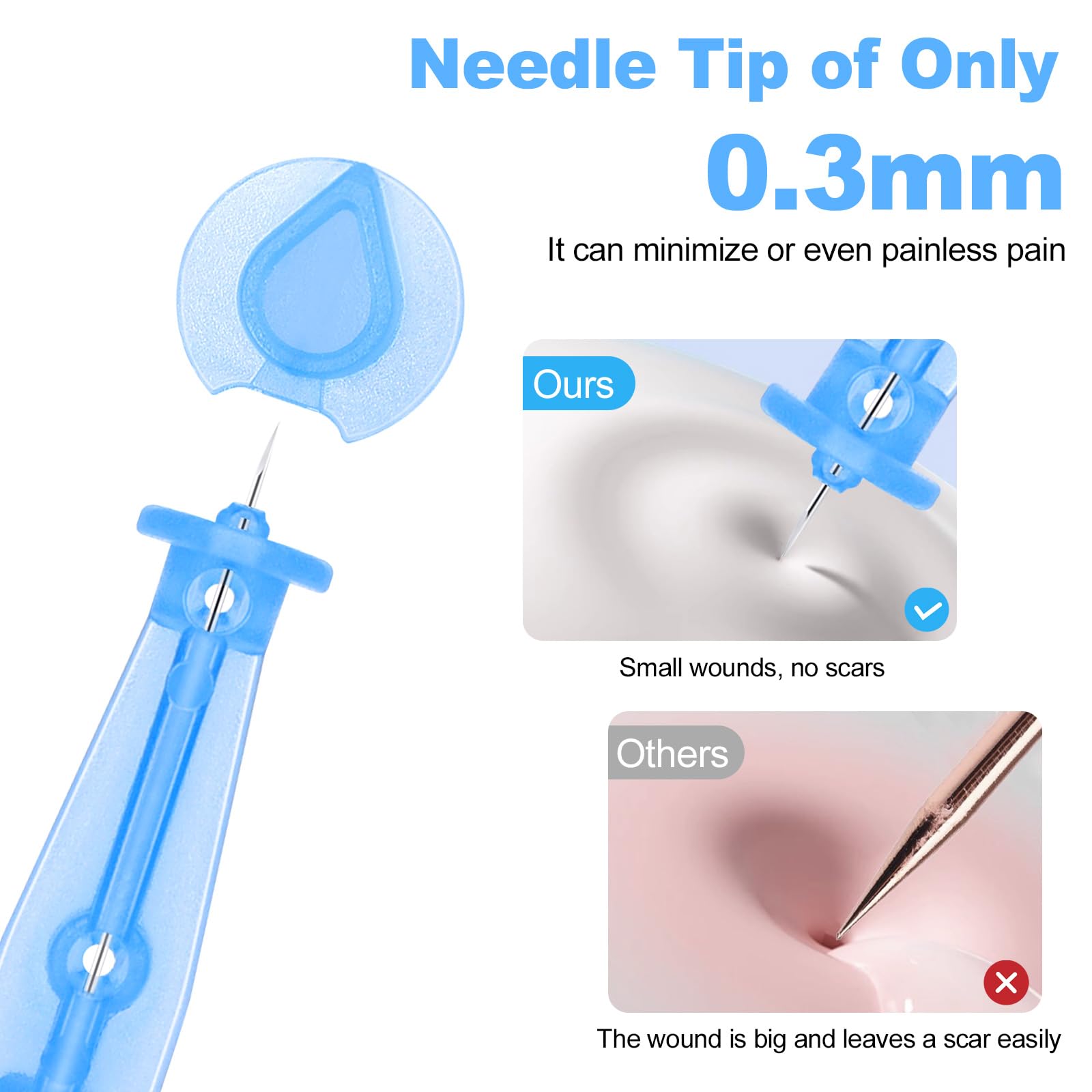 100PCS Disposable Acne Needle & 144 Dots Pimple Stickers - Ultrafine Pimple Popper Needle