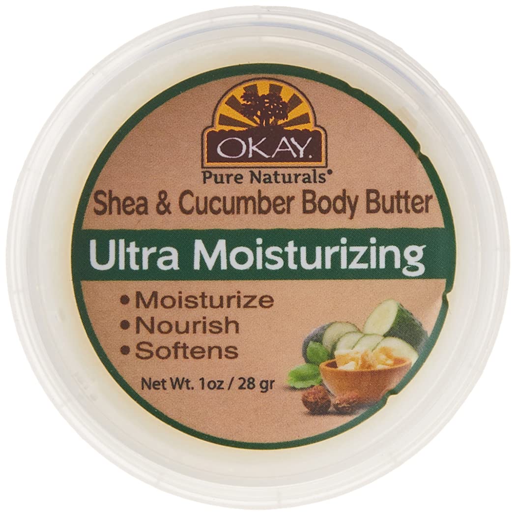 OKAY SHEA and CUCUMBER BODY BUTTER Ultra Moisturizing 1oz / 30gr.