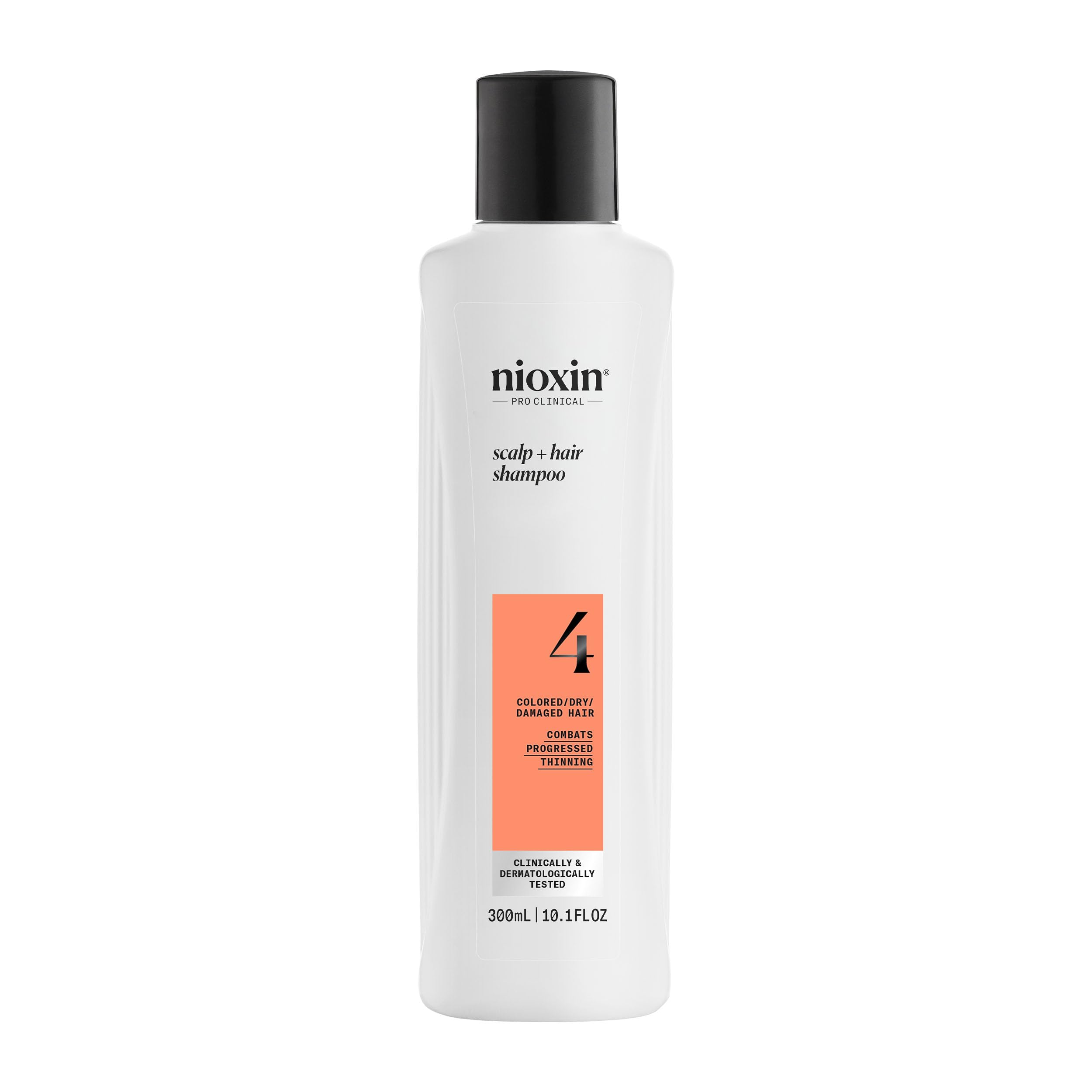 Nioxin System 4 Scalp + Hair Shampoo - Hair Thickening Shampoo For Damaged Hair with Progressed Thinning, 10 fl oz (Packaging Ma