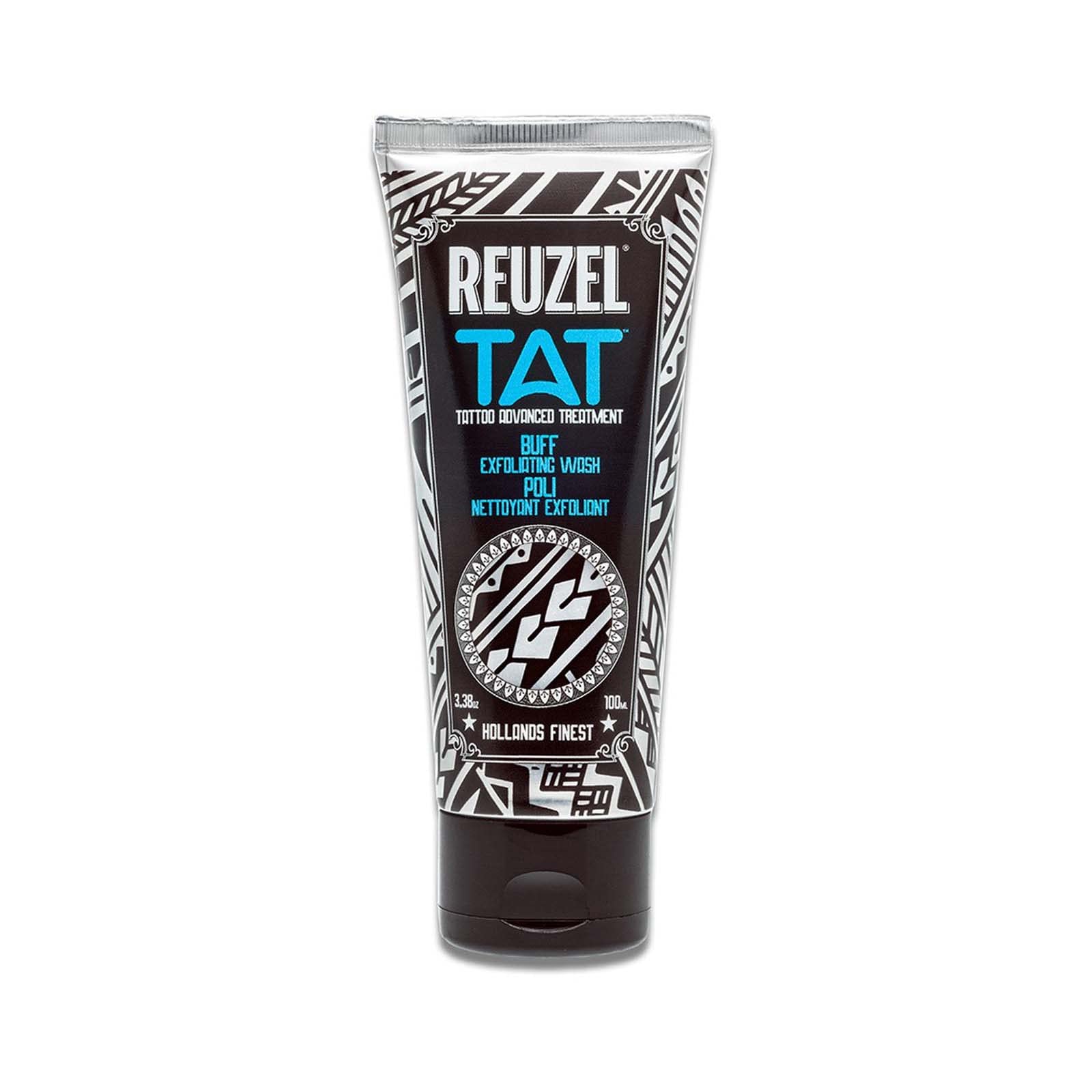 REUZEL Buff Exfoliating Wash, Gentle Tattoo Cleanser Scrub, Brightens, Smooths, Reveals Definition and Color, Non-Damaging, Vega