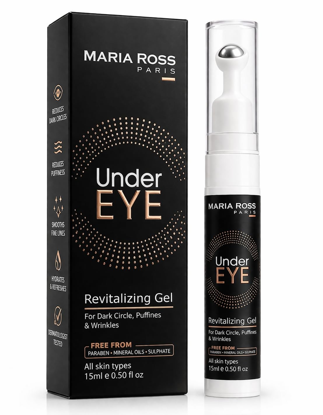 Maria Ross Under Eye Gel For Dark Circles, Puffiness & Eye Bags | Hydrating AntiAging Eye Gel For Fine Lines, Wrinkles & Tired 