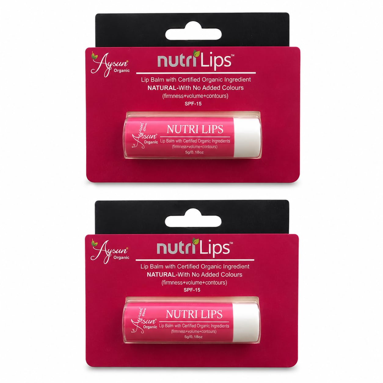 Aysun Organic Nutrilips Natural Lip Balm With Spf 15 | Certified Organic Ingredients For Deep Moisturization & Lip Nourishment |