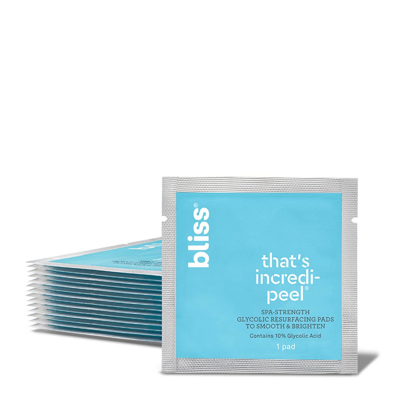 Bliss Thats Incredi-Peel glycolic Resurfacing Facial Pads - 15 ct - Single-Step Pads for Exfoliating and Brightening - Targets F