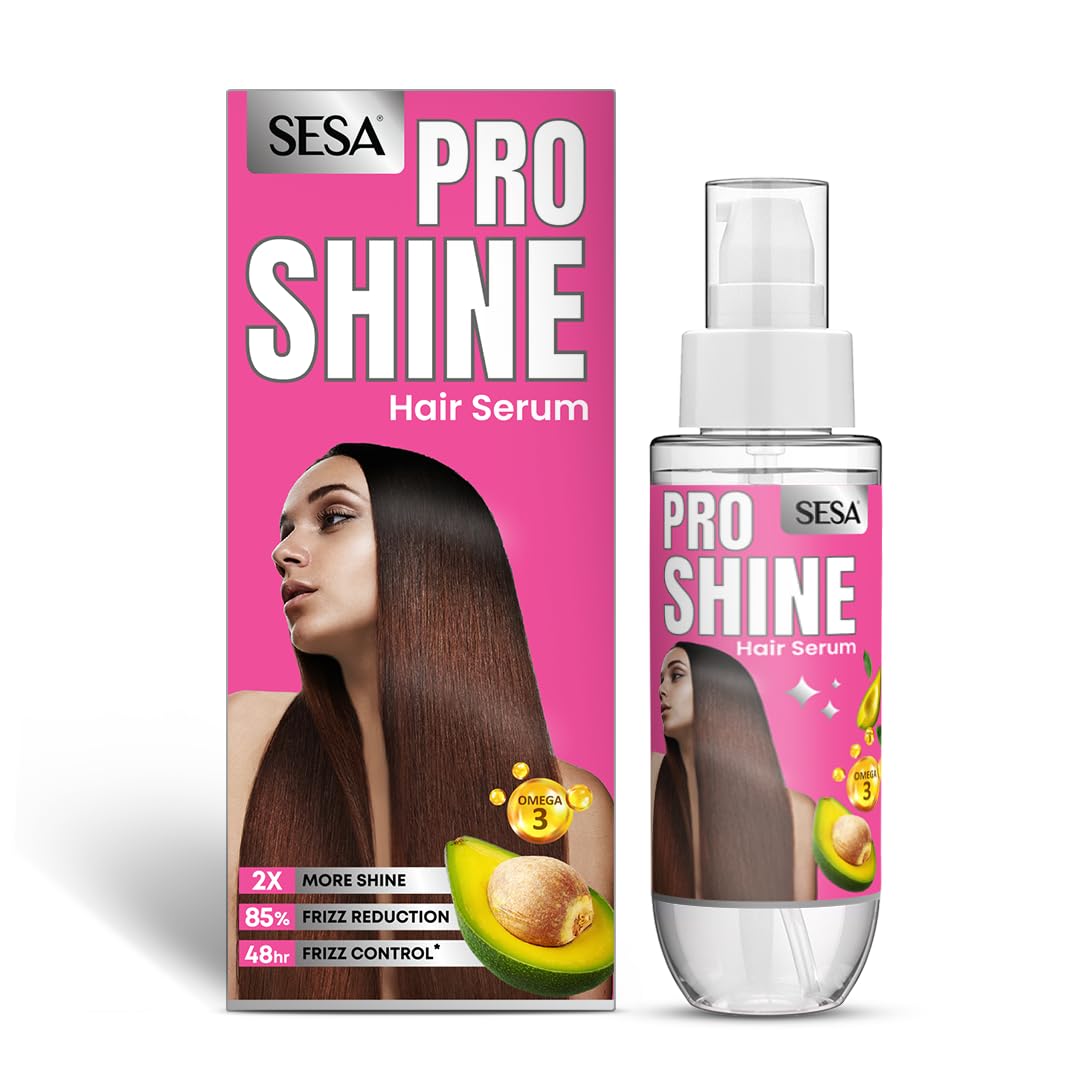 Sesa Pro Shine Hair Serum 45 Ml | Frizz Control | Smooth & Shiny Hair | Omega 3 & Avocado | For Dry & Rough Hair